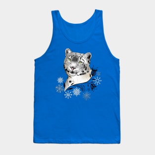 Snow Leopard & Snowflakes Tank Top